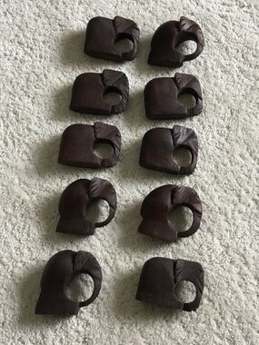 Vintage Hand Carved Wooden Elephant Napkin Ring Holders